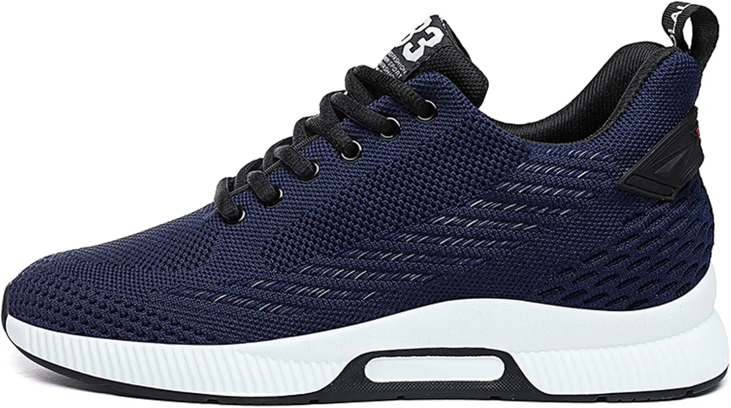 6cm Men's Elevator Shoes Men's Casual Mesh Trainers Lightweight Breathable Lace Up Sports Shoes with Hidden Lift Heel for Men Big Sneaker Slippers Men