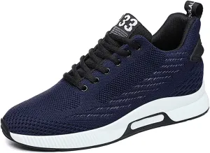 6cm Men's Elevator Shoes Men's Casual Mesh Trainers Lightweight Breathable Lace Up Sports Shoes with Hidden Lift Heel for Men Big Sneaker Slippers Men