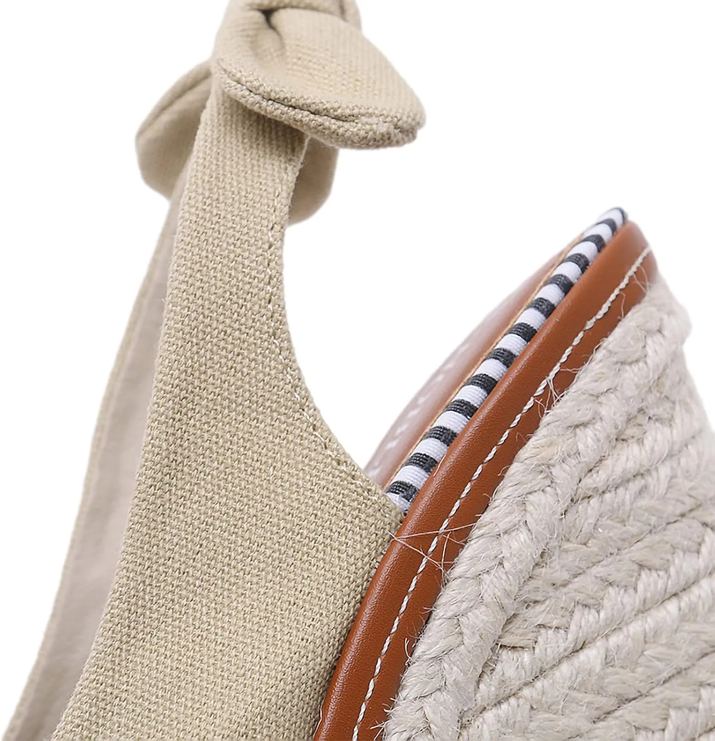 ANUFER Womens Elegant Wedge Heel Peep Toe Espadrilles Sandals Slingback Pumps Summer Canvas Shoes