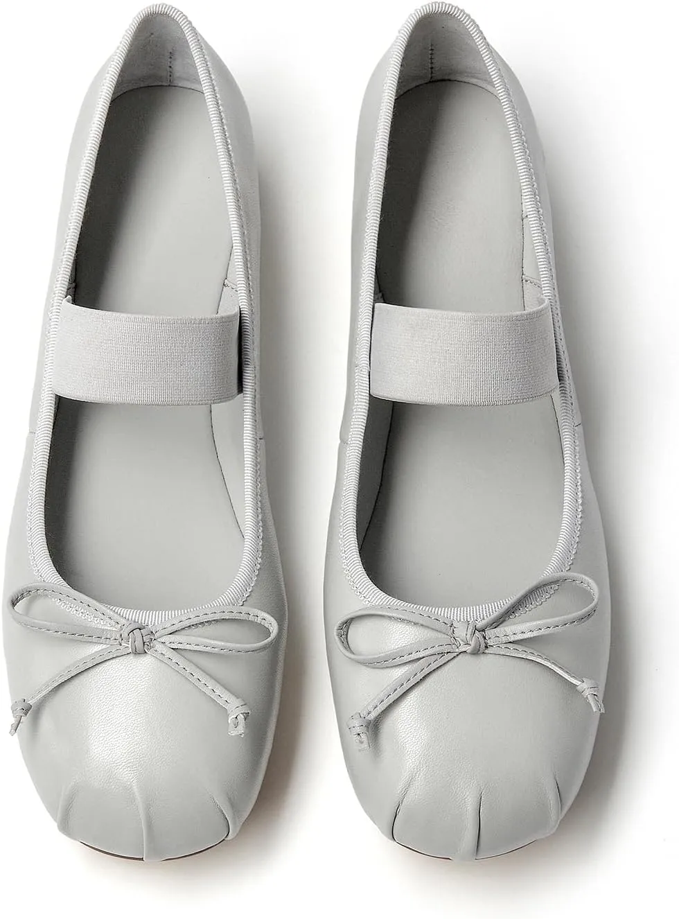 BEAU TODAY Ballet Flats for Women, Womens Mary Janes, Leather Ballerina Flats for Women, Comfortable Round Toe Bow Flat Mary Janes, Casual Dressy Shoes