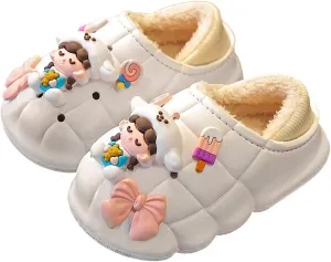Boys Girls Cute Animal House Shoes Fuzzy Plush Fleece Slippers with Soft Anti-Skid Sole Slipper Kids House Slippers