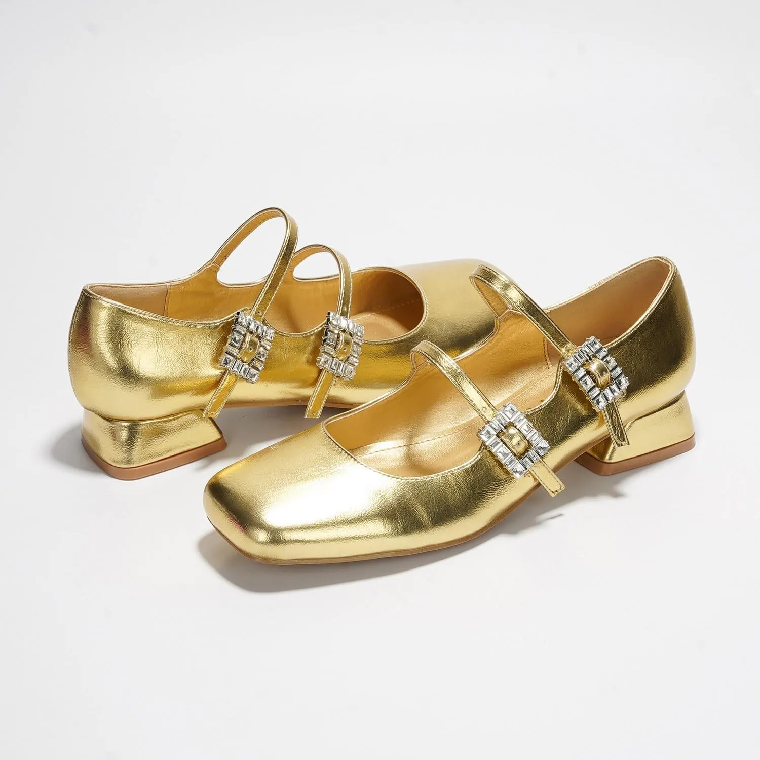 Cape Robbin Harri Metallic Leather Mary Jane Heels (Harri)