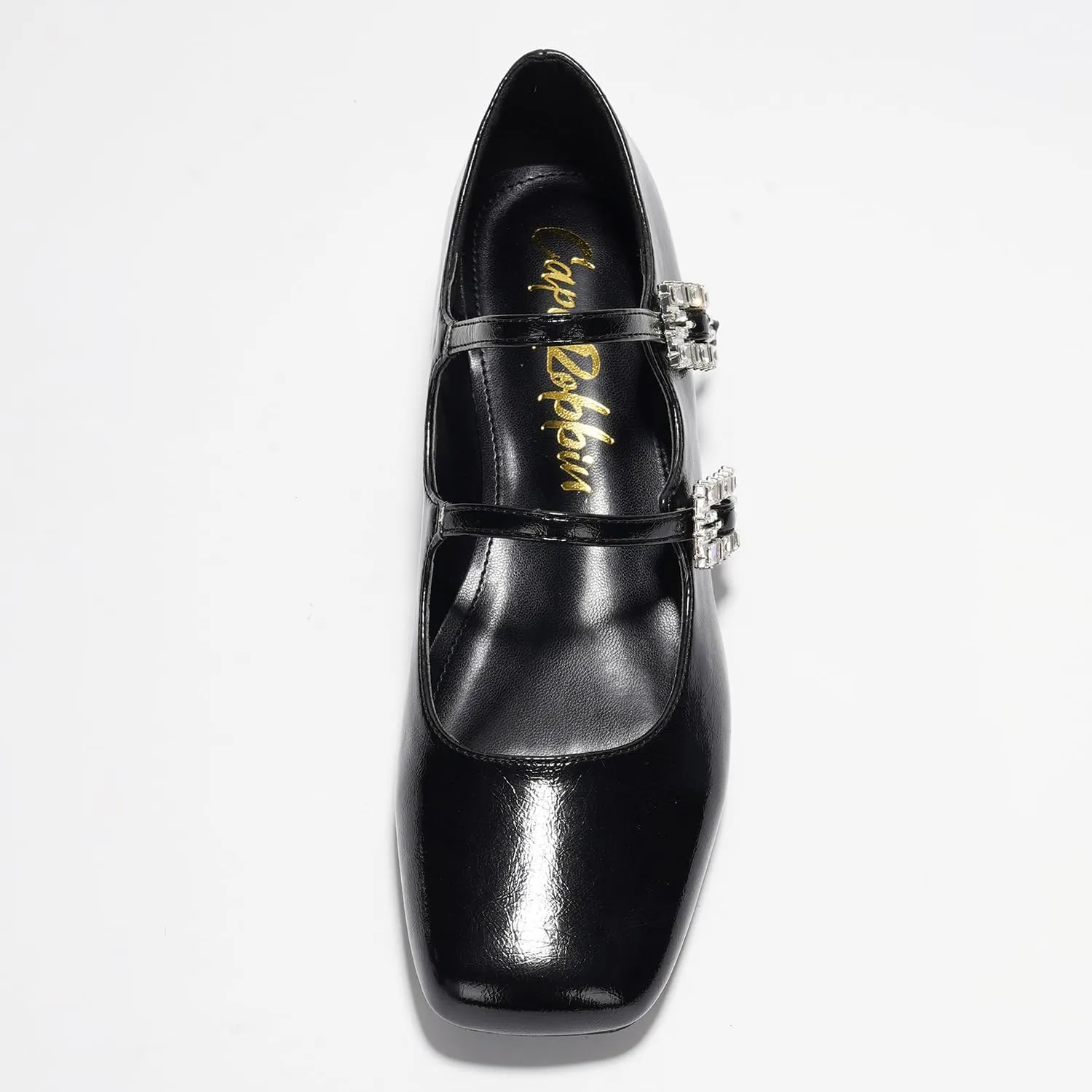 Cape Robbin Harri Metallic Leather Mary Jane Heels (Harri)