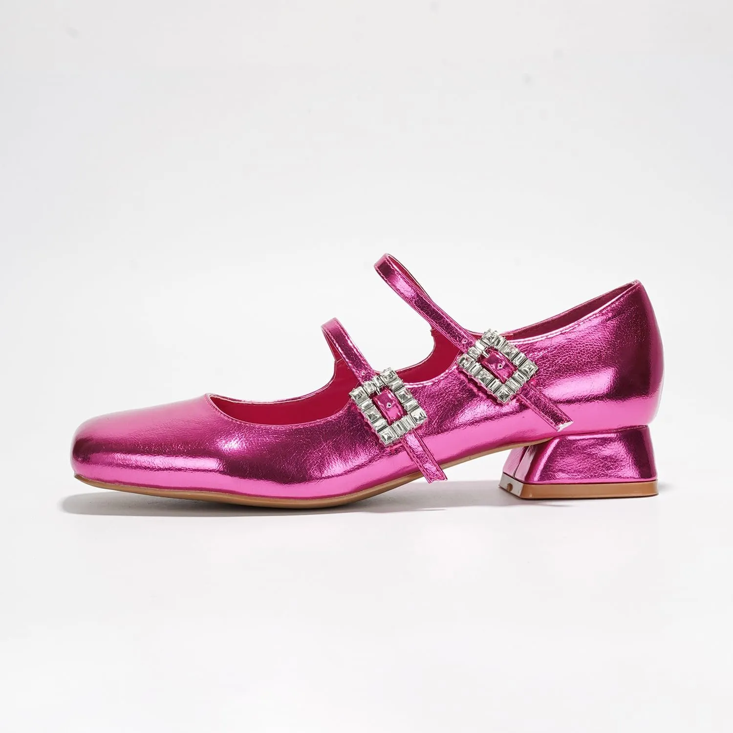 Cape Robbin Harri Metallic Leather Mary Jane Heels (Harri)