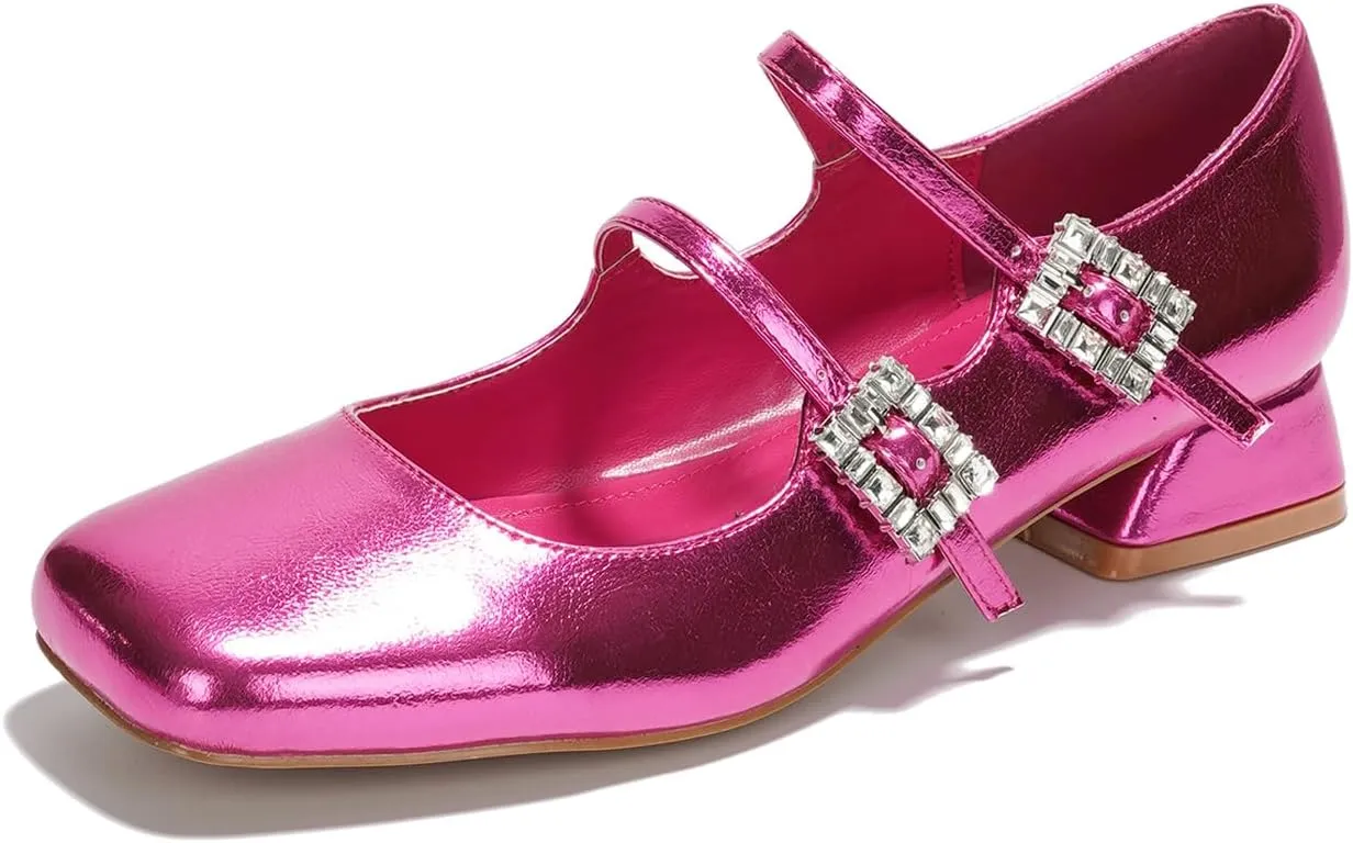 Cape Robbin Harri Metallic Leather Mary Jane Heels (Harri)