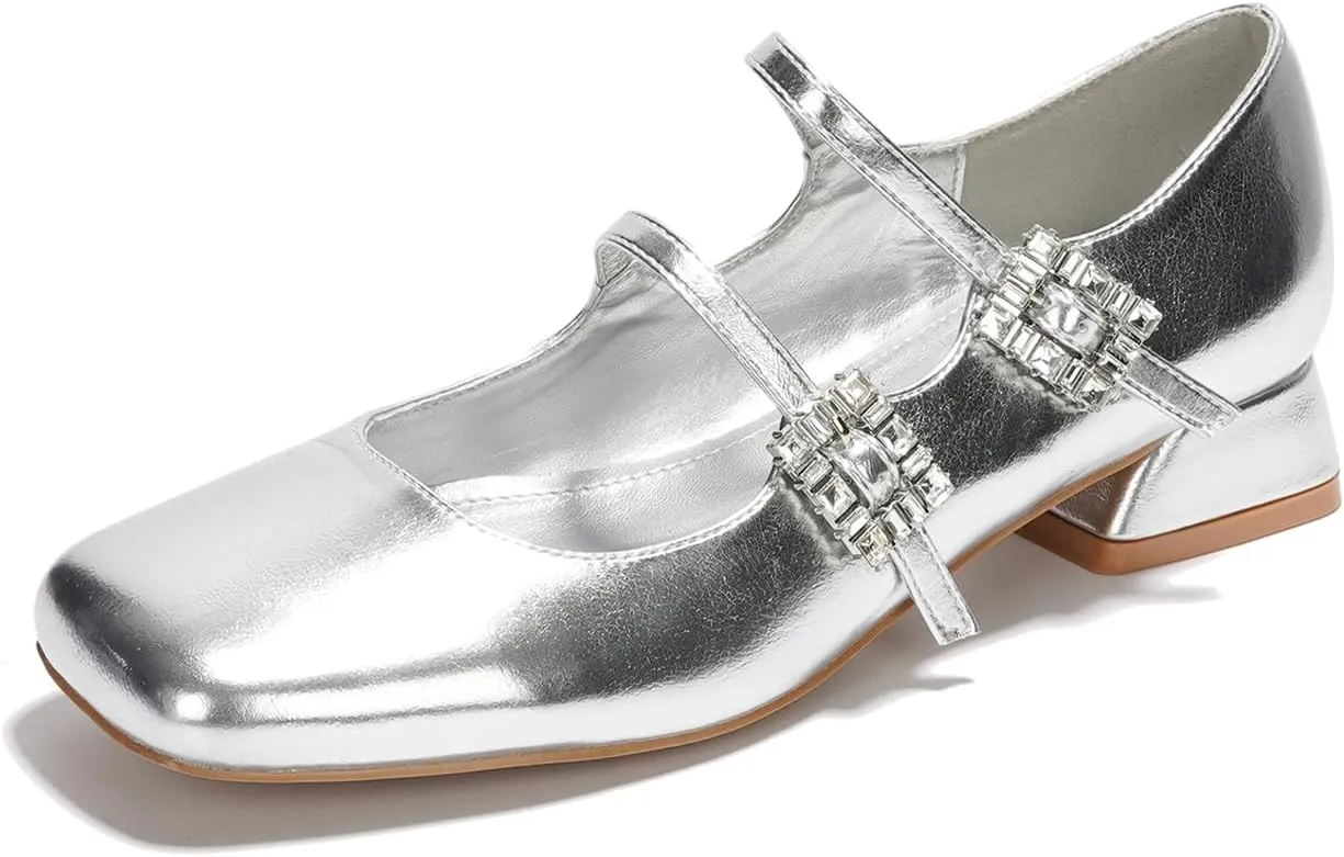 Cape Robbin Harri Metallic Leather Mary Jane Heels (Harri)