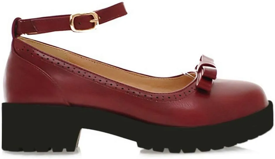 Caradise Womens Chunky Mary Janes Platform Cosplay Uniform Shoes