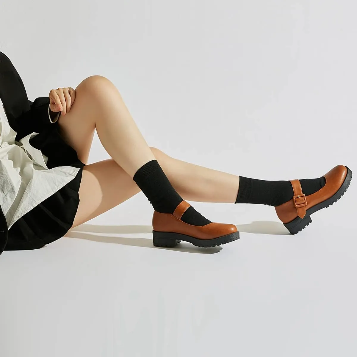 Caradise Womens Chunky Mary Janes Platform Cosplay Uniform Shoes