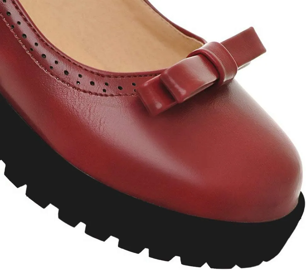 Caradise Womens Chunky Mary Janes Platform Cosplay Uniform Shoes