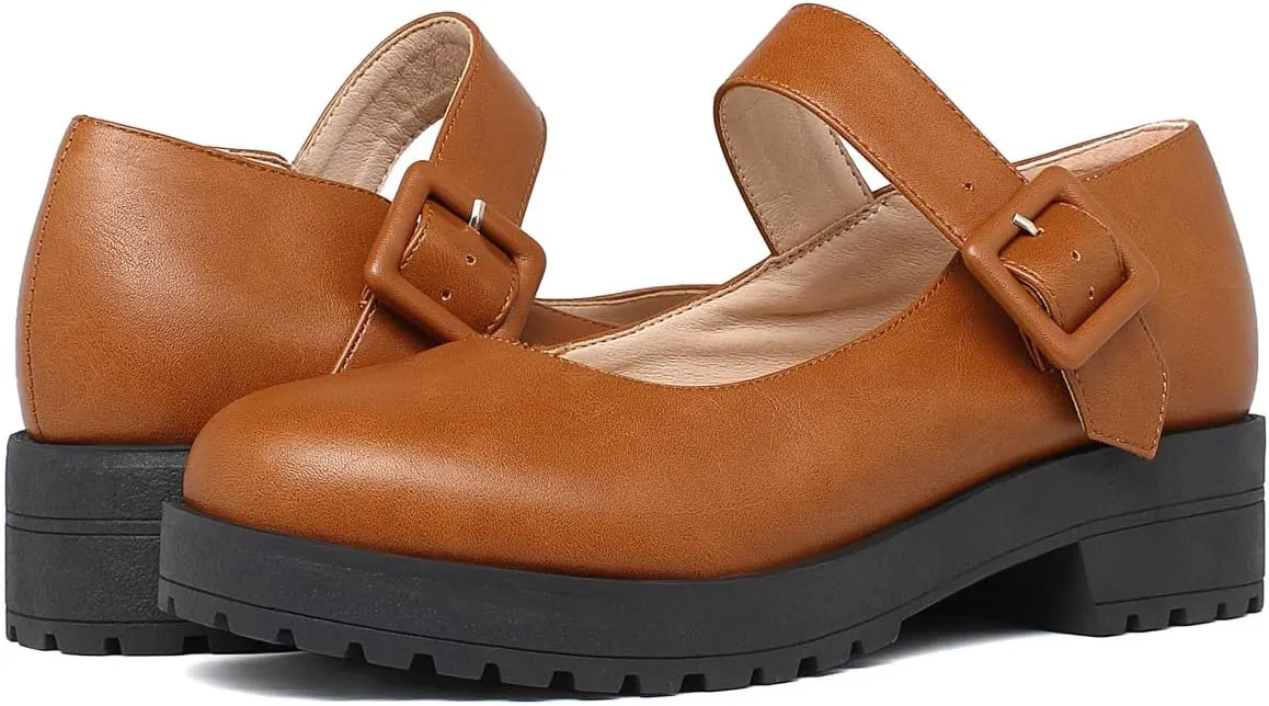 Caradise Womens Chunky Mary Janes Platform Cosplay Uniform Shoes