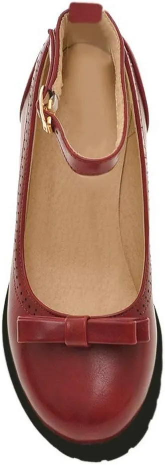 Caradise Womens Chunky Mary Janes Platform Cosplay Uniform Shoes
