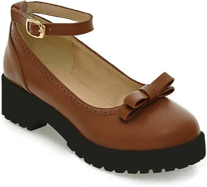 Caradise Womens Chunky Mary Janes Platform Cosplay Uniform Shoes