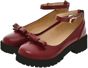 Caradise Womens Chunky Mary Janes Platform Cosplay Uniform Shoes