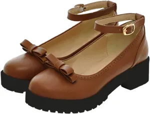 Caradise Womens Chunky Mary Janes Platform Cosplay Uniform Shoes