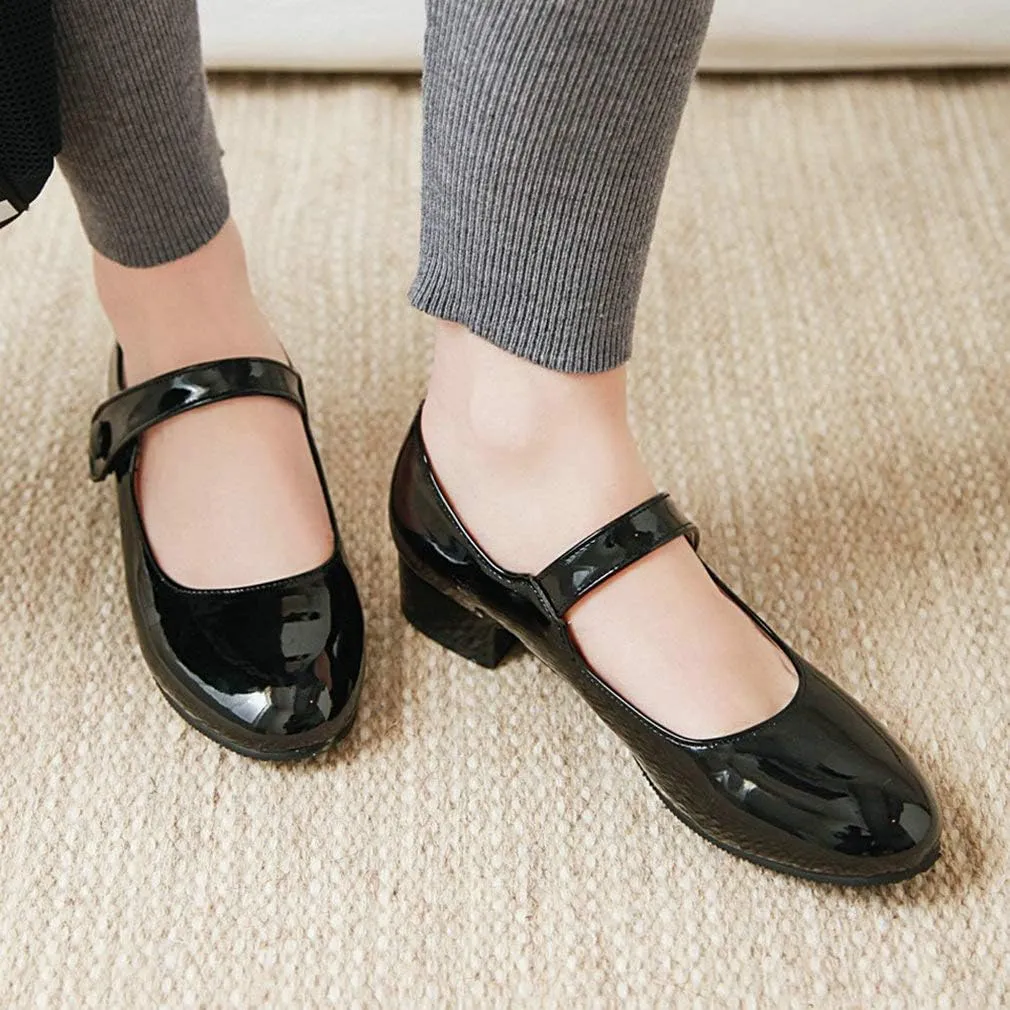 Caradise Womens Low Heel Chunky Mary Janes Uniform Dress Shoes