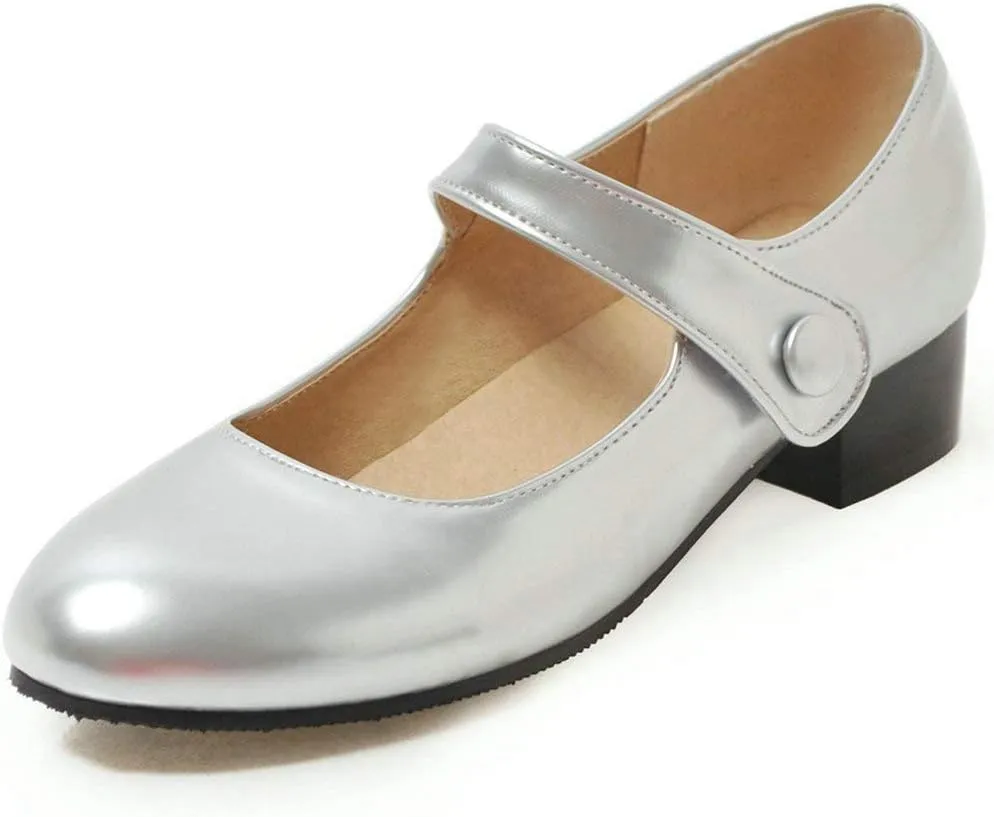Caradise Womens Low Heel Chunky Mary Janes Uniform Dress Shoes