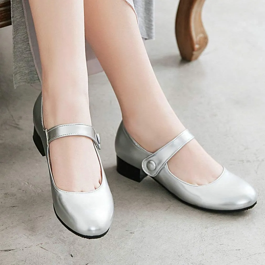 Caradise Womens Low Heel Chunky Mary Janes Uniform Dress Shoes