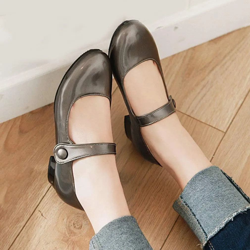 Caradise Womens Low Heel Chunky Mary Janes Uniform Dress Shoes