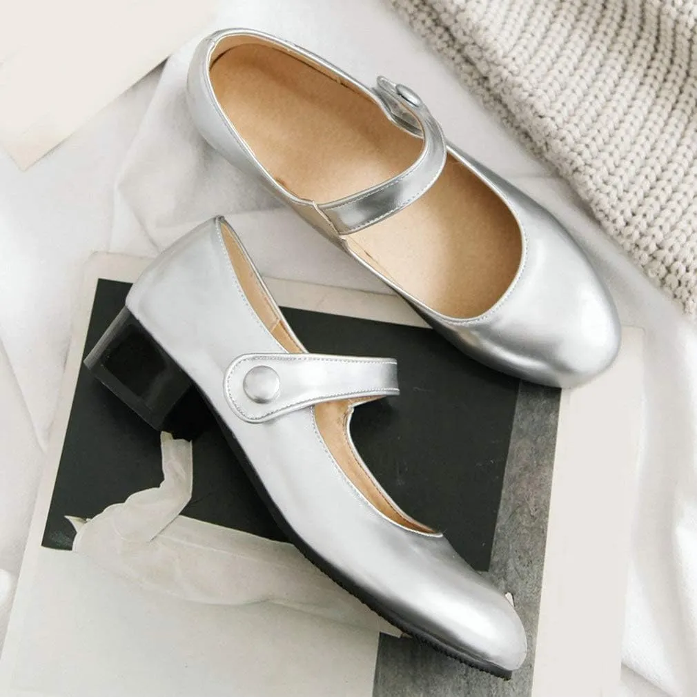 Caradise Womens Low Heel Chunky Mary Janes Uniform Dress Shoes