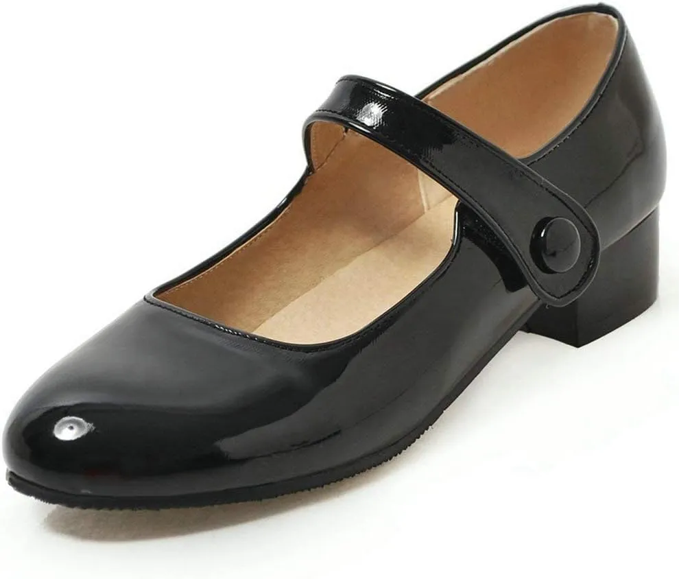 Caradise Womens Low Heel Chunky Mary Janes Uniform Dress Shoes