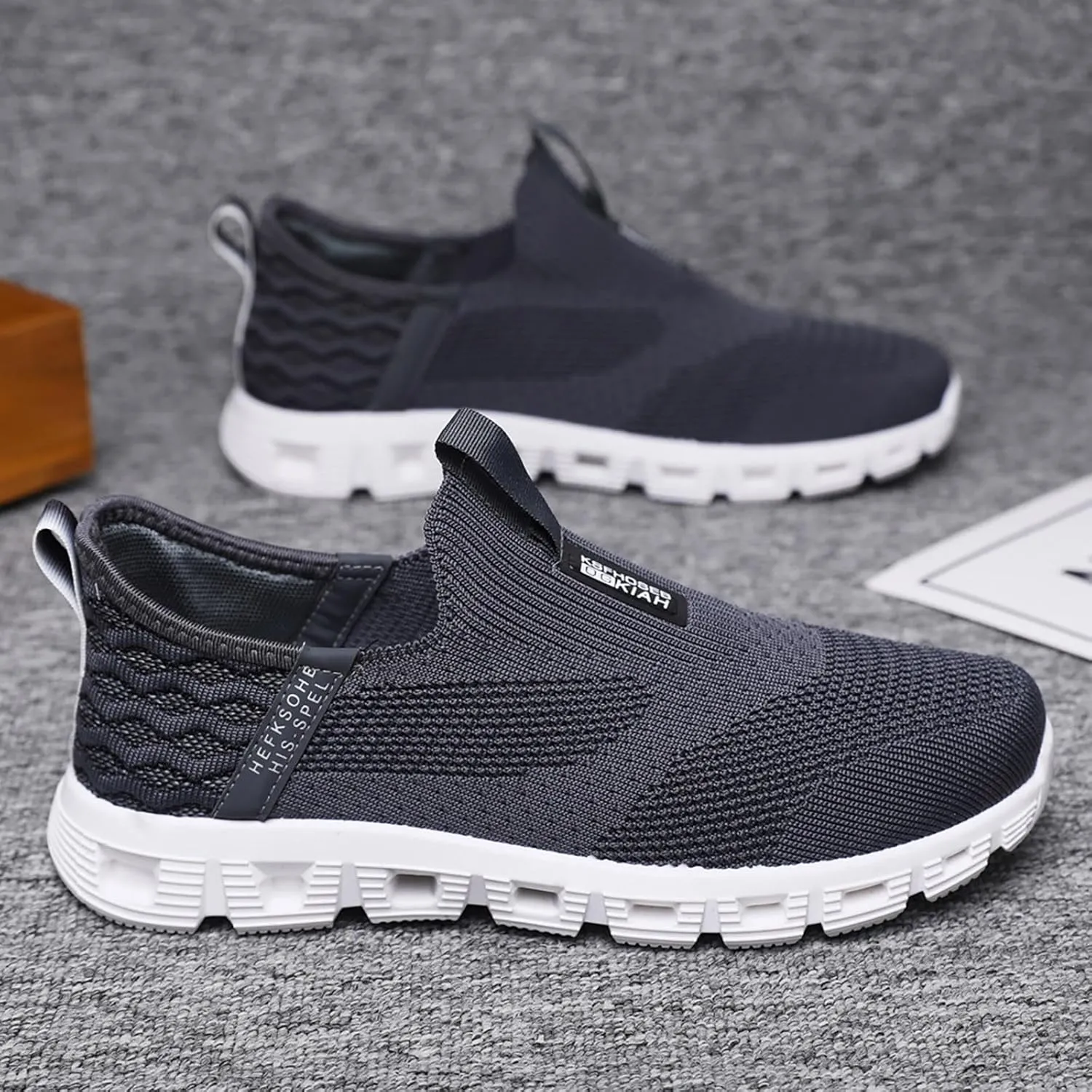 Casual Shoes for Men Soft Cushions Athletic Comfortable Mountaineering Solid Color Driving Mens Sneaker