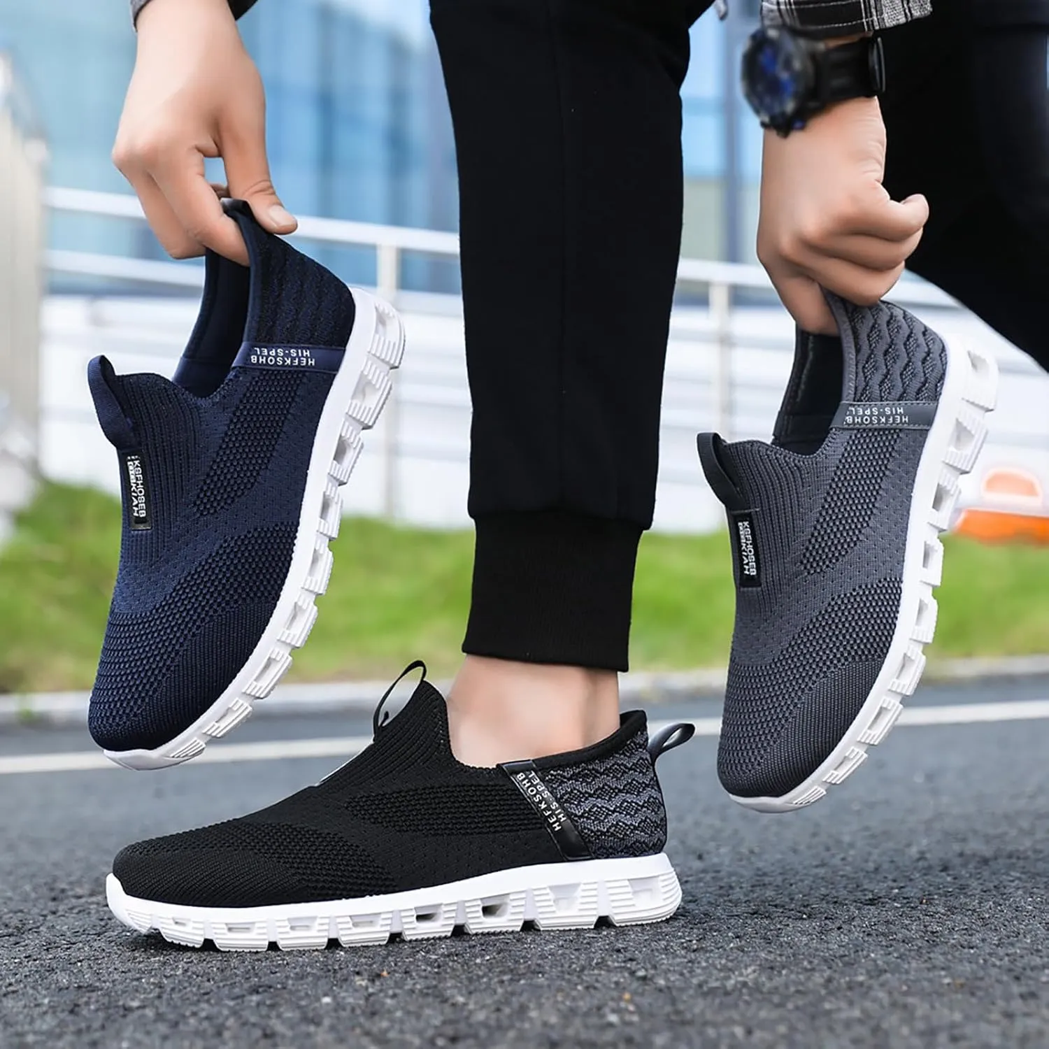 Casual Shoes for Men Soft Cushions Athletic Comfortable Mountaineering Solid Color Driving Mens Sneaker