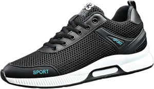 Couple Men's Elevator Shoes Men's Casual Mesh Trainers Lightweight Breathable Lace Up Sports Shoes with Hidden Lift Heel for Men Cm Shoes Sneaker for Men