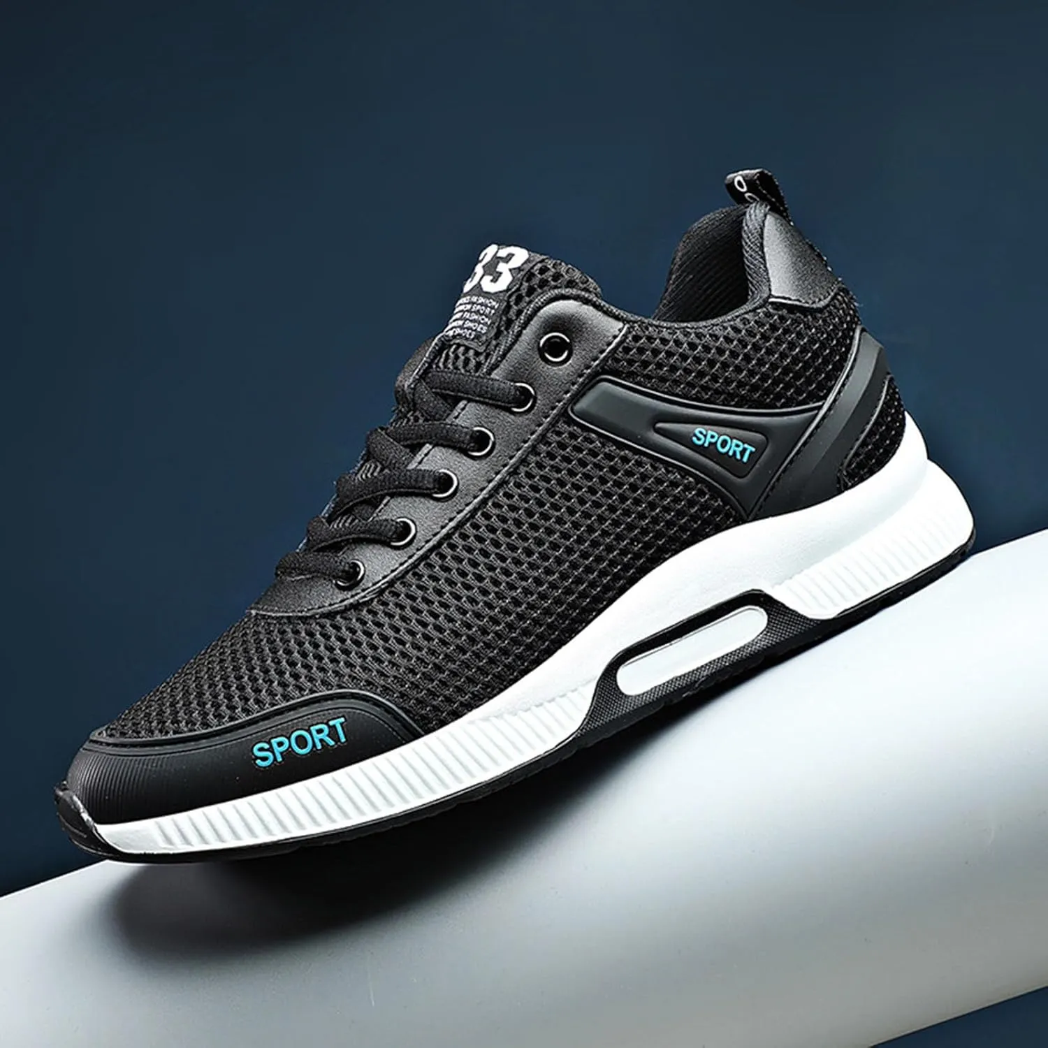 Couple Men's Elevator Shoes Men's Casual Mesh Trainers Lightweight Breathable Lace Up Sports Shoes with Hidden Lift Heel for Men Cm Shoes Sneaker for Men