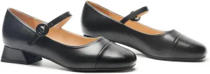 C.Paravano Women's Mary Jane Pumps Low Block Heel Ankle Strap Round Toe - Comfortable Dress Shoes for Work,Party,Wedding, Formal Events & Casual Outfits
