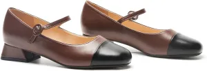C.Paravano Women's Mary Jane Pumps Low Block Heel Ankle Strap Round Toe - Comfortable Dress Shoes for Work,Party,Wedding, Formal Events & Casual Outfits