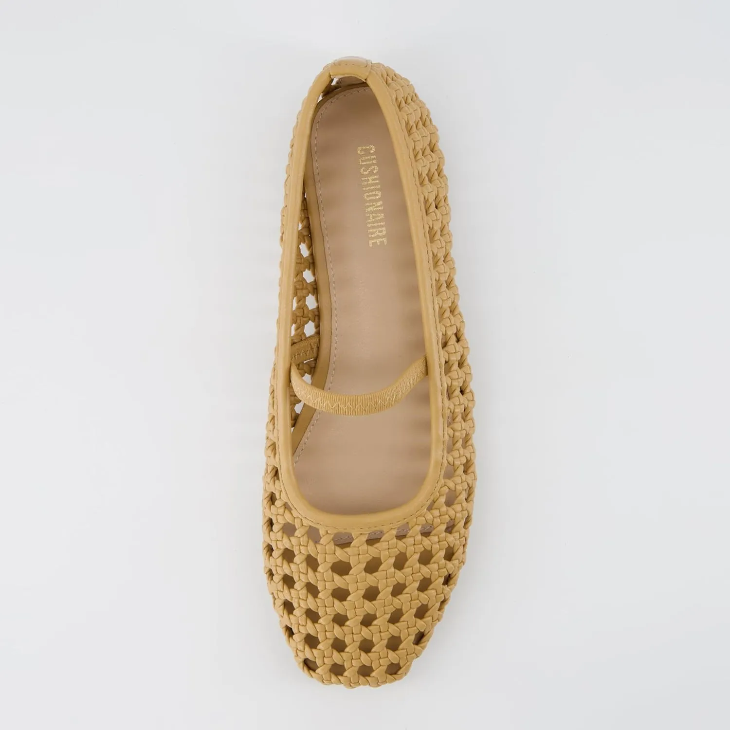 CUSHIONAIRE Weavy Squared Toe Woven Ballet Flats Shoes for Women with Memory Foam | Comfortable Mary Jane Flats for Women with Breathable Mesh Design | Wide Widths Available