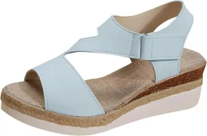 Cute Sandals for Women Dressy Ankle Strap Open Toe Platform Espadrille Wedges Summer Beach Casual Slides Shoes
