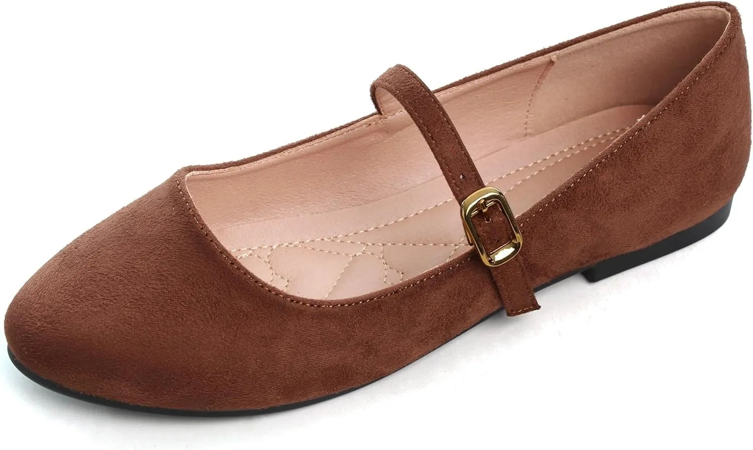 Dear Time Mary Jane Flats for Women Elegant Ballet Flats Strap Shoes Dressy Square Toe Flats Shoes
