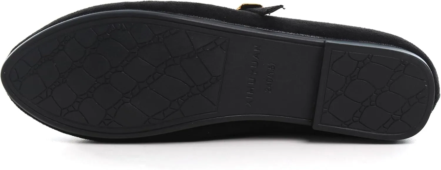 Dear Time Mary Jane Flats for Women Elegant Ballet Flats Strap Shoes Dressy Square Toe Flats Shoes