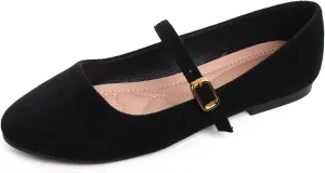 Dear Time Mary Jane Flats for Women Elegant Ballet Flats Strap Shoes Dressy Square Toe Flats Shoes