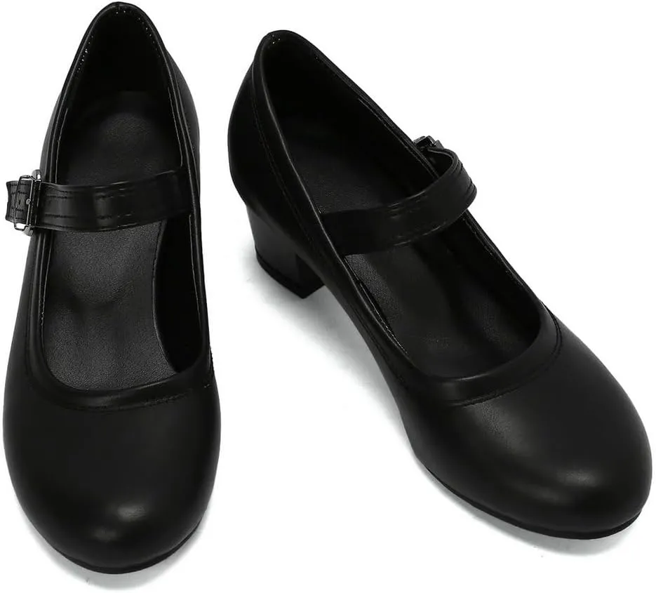 DINTAHA Womens Chunky Low Heel Mary Jane Shoes Vintage Heels Retro Dress Shoes