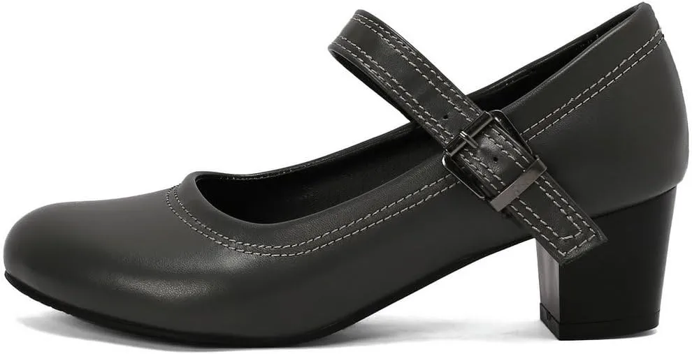 DINTAHA Womens Chunky Low Heel Mary Jane Shoes Vintage Heels Retro Dress Shoes