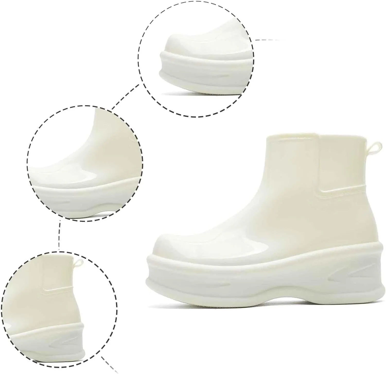 Durable Women's Rain Shoes Thick Sole Footwear Rainy Days Perfect Outdoor Activities Stylish and Rain Boots with Dogs