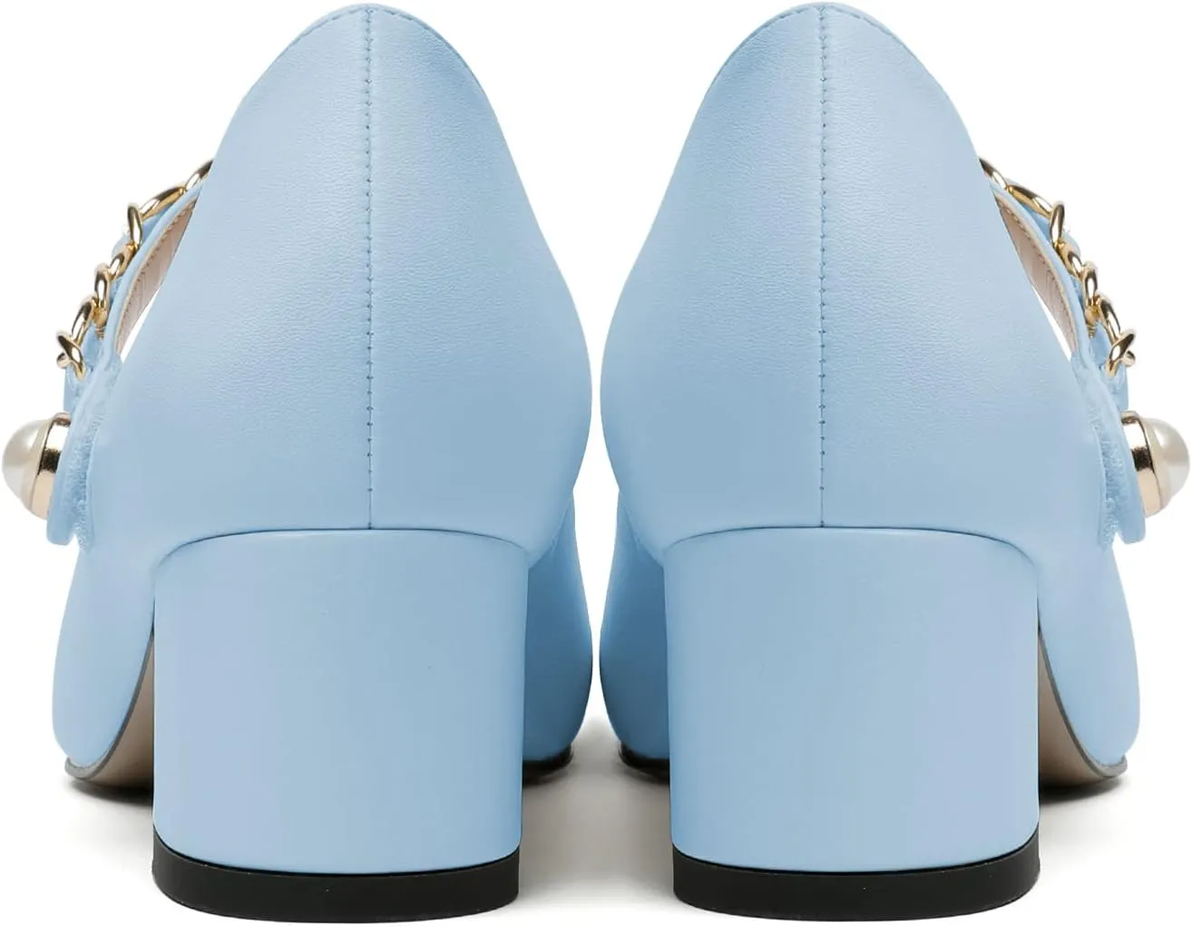 Eldof Women's Block Heeled Mary Janes Heels Square Cap Toe Low Chunky Heeled Pumps Office Wedding Dress Shoes 2 Inches