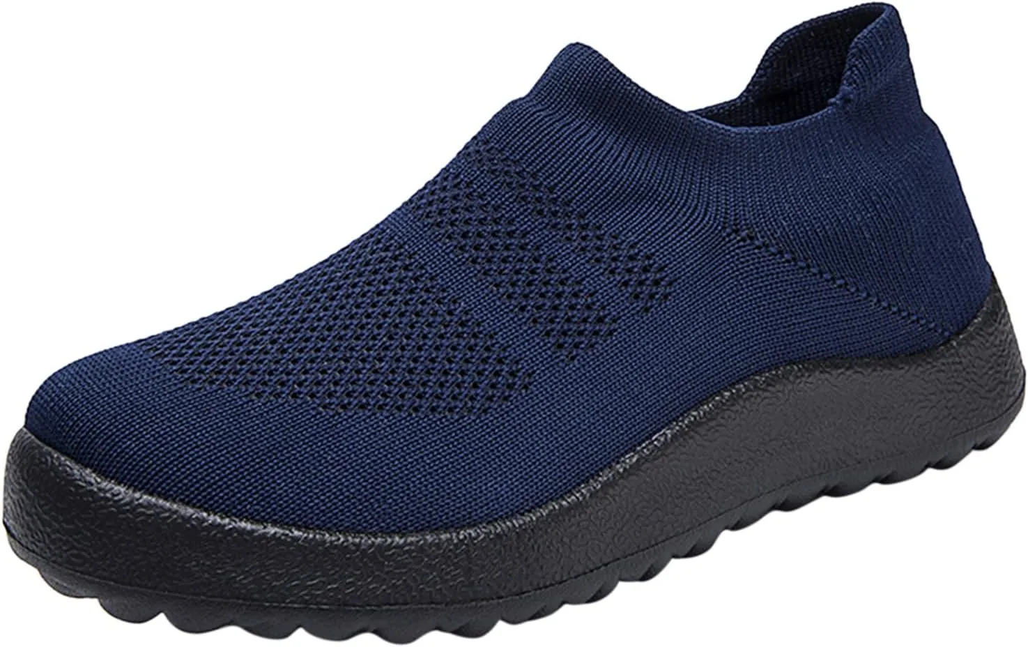 Fashion Spring and Summer Women Sports Shoes Flat Bottom Lightweight Slip On Fly Woven Mesh All Terrain Shoes