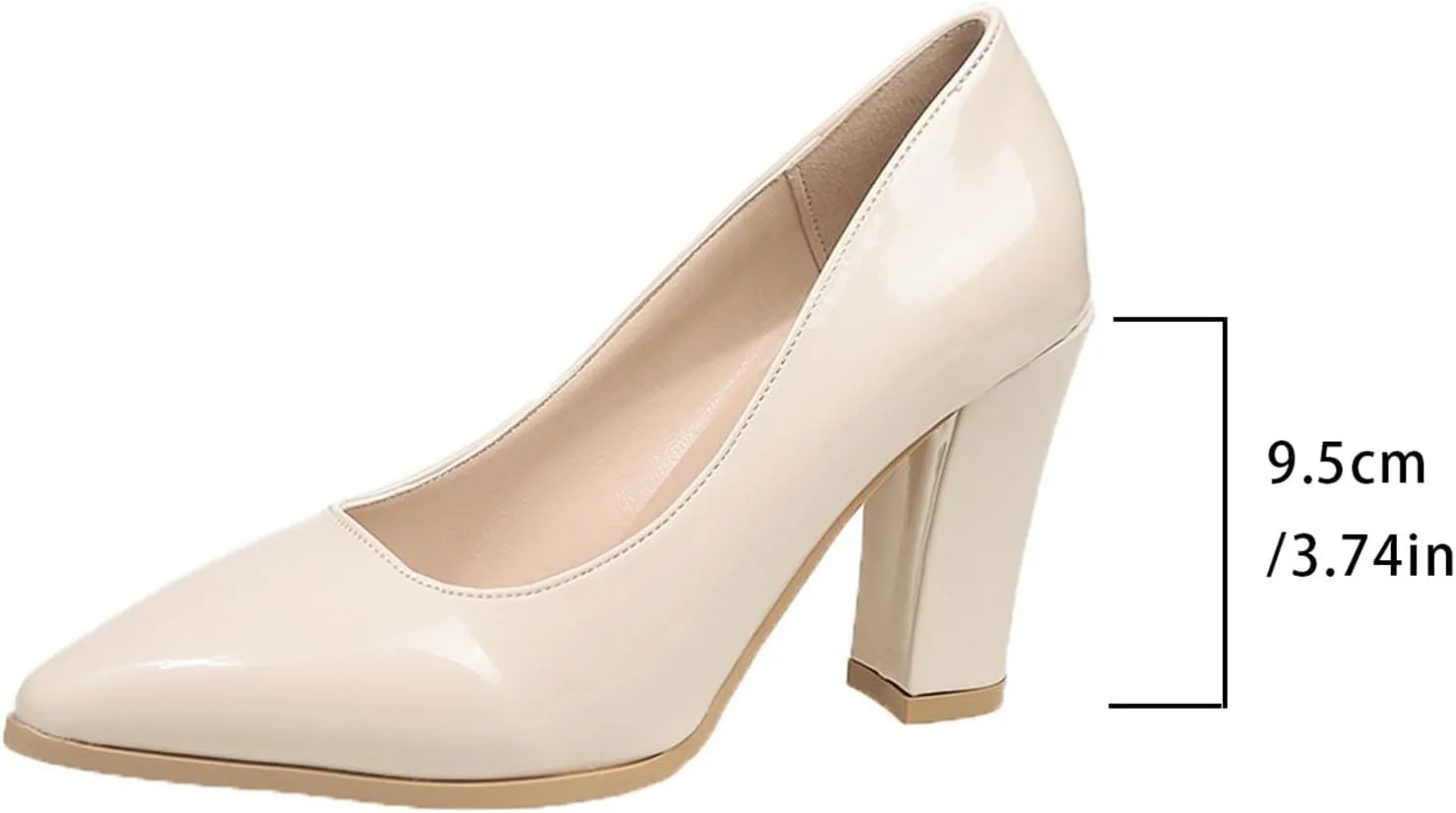 Heeled Mary Janes for Women Pointed Toe Office Shoe Closed Toe Block Heels Dress Shoes Elegant Work Shoes Loafers