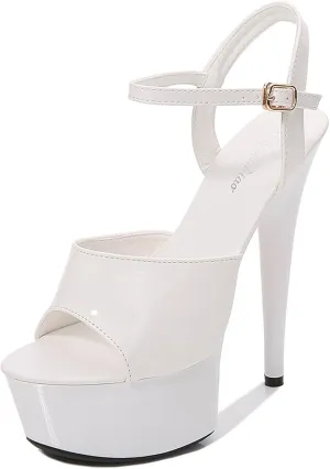 High Heels for Women Ankle Strap Platform Stiletto Heels Open Toe High Heel Sandals Buckle Party Dance Dressy Shoes