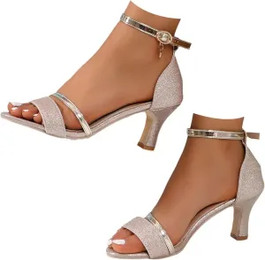 High Heels for Women Heels Shoes Stiletto Sandals Open Toe Dressy Sexy Sandals Stilettos Round with Ankle Strap