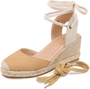 Journee Collection Womens Monte Canvas Espadrilles Yellow 5.5 Wide (C,D,W)