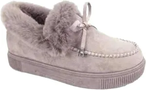Lausiuoe Boots For Women Ankle Booties Winter Warm Snow Fuzzy Flat Loafers Cute Silp On Comfortable Casual Walking Shoes