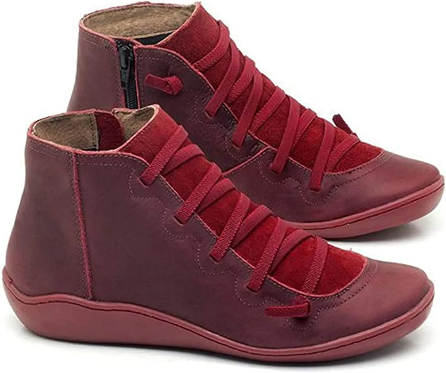 Lausiuoe Boots For Women Fashion Sexy Western Ankle Booties Casual Dressy Wide Width Comfortable Elegant Flat Shoes