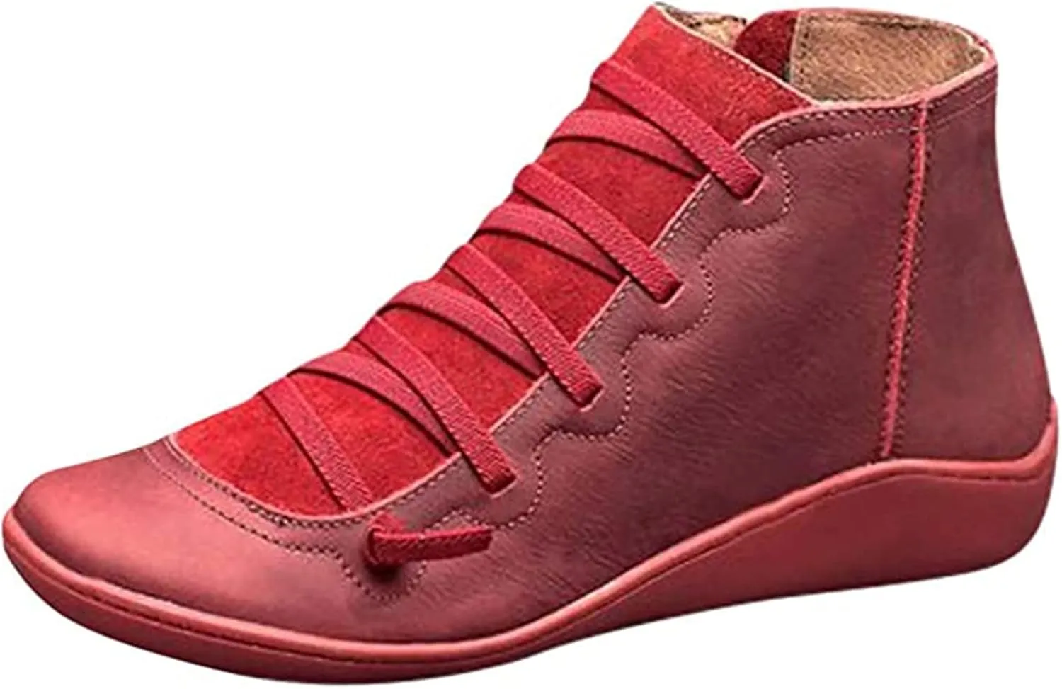 Lausiuoe Boots For Women Fashion Sexy Western Ankle Booties Casual Dressy Wide Width Comfortable Elegant Flat Shoes