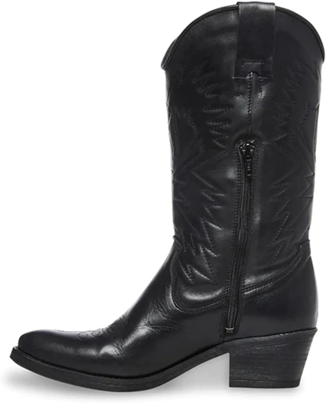 Lausiuoe Boots For Women Knee High Low Heel Western Cowboy Cowgirl Boots Embroidered Wide Calf Chunky Fashion Booties