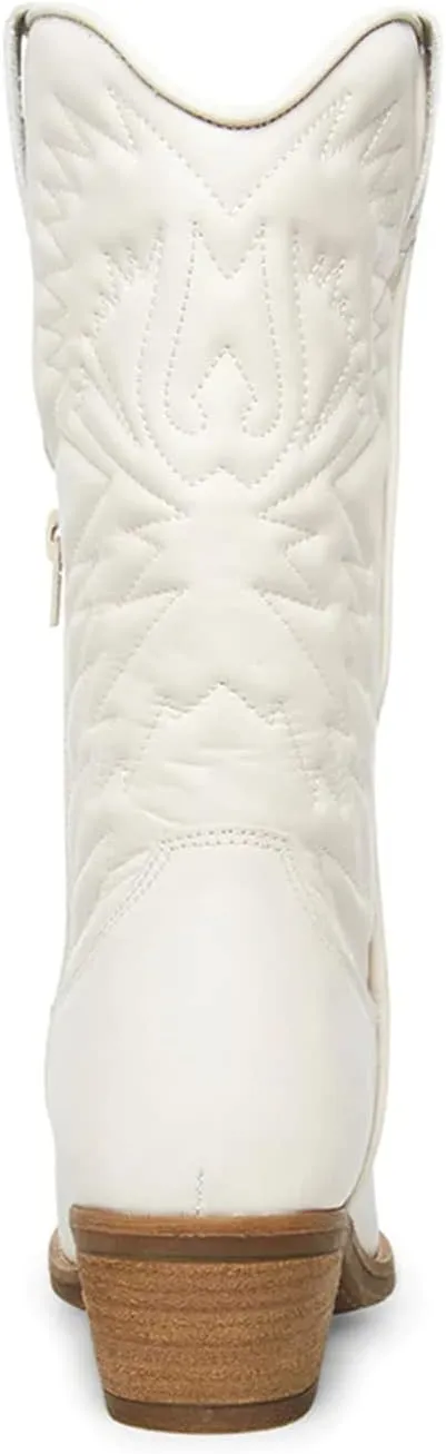 Lausiuoe Cowboy Boots For Women Mid Calf Cowgirl Western Boots Embroidery Low Heel Knee High Fashion Chunky Booties