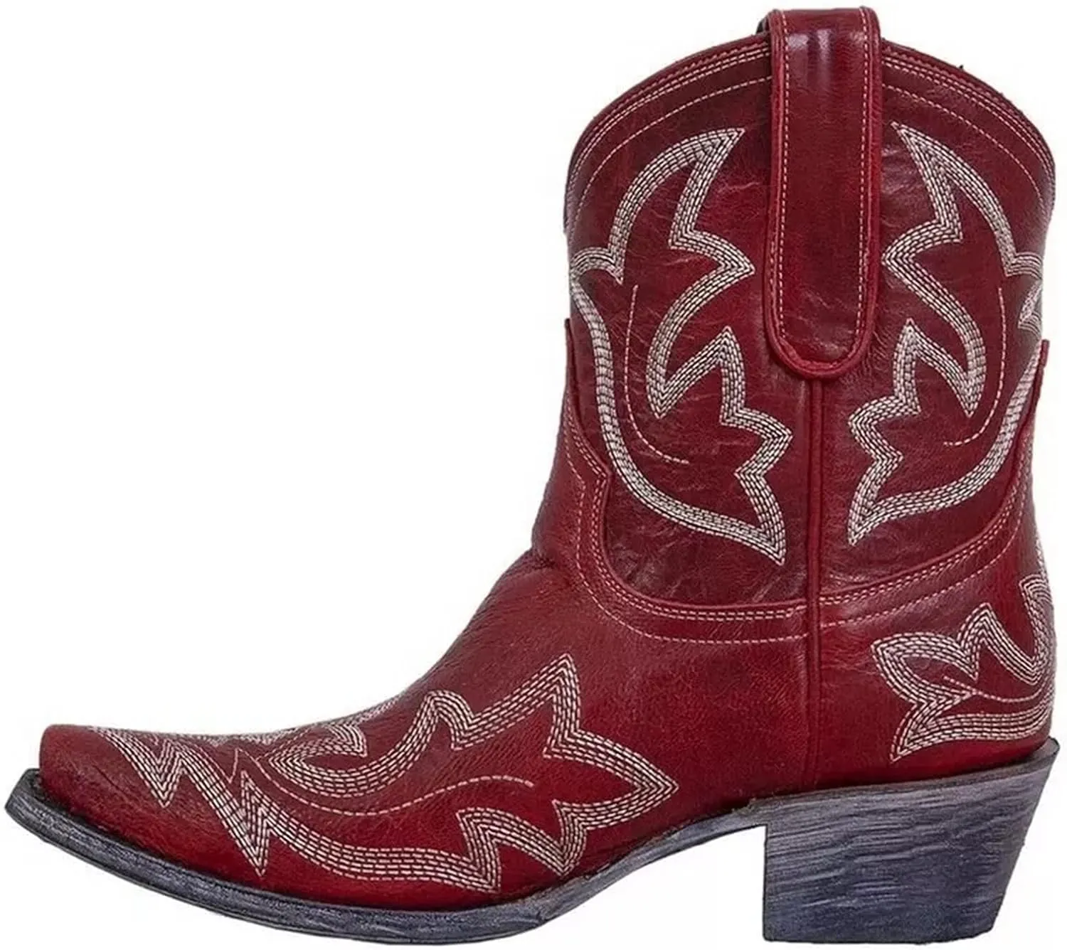 Lausiuoe Cowboy Boots For Women Wide Calf Wide Foot Embroidered Western Cowgirl Style Knee High Chunky Heel Fashion Boot